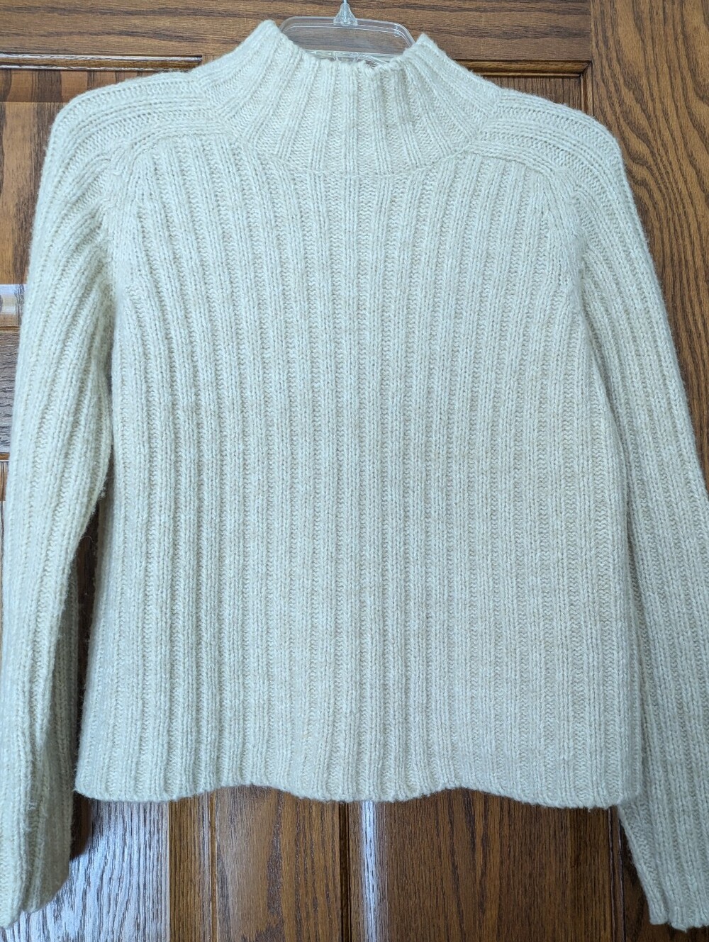 The Limited America Taupe Ribbed Knit Long Sleeve Turtleneck Sweater - Size M